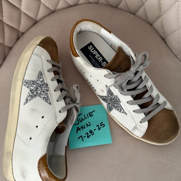 Authentic Golden Goose Size 38 Neutral Superstars - Picture 8 of 11